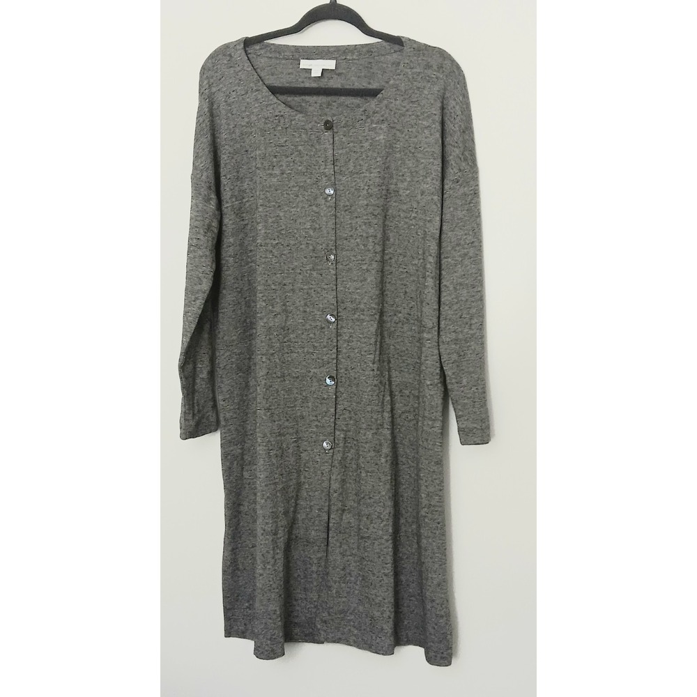 J Jill Cardigan Women's Size LP Petite Affinity French Terry Gray Duster Pre-own